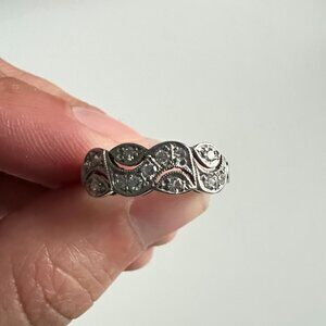 Vintage White Gold Art Deco Wave